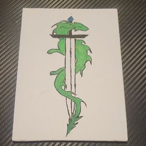 Green Dragon Sword Canvas Art